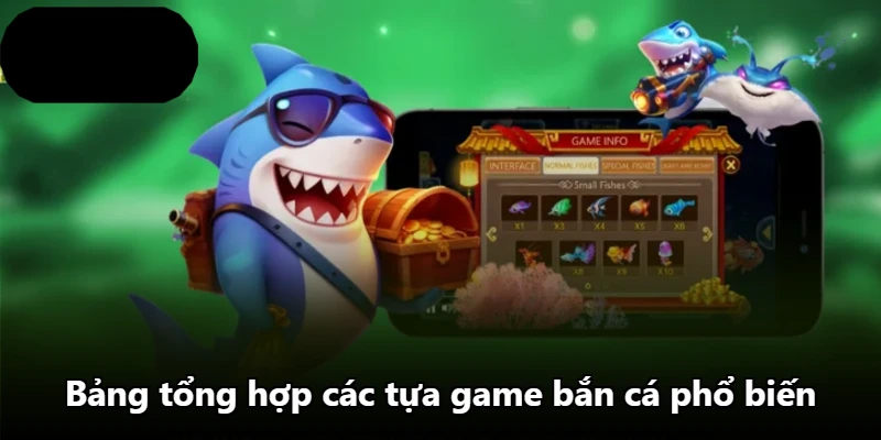 Bảng tổng hợp các tựa game bắn cá phổ biến
